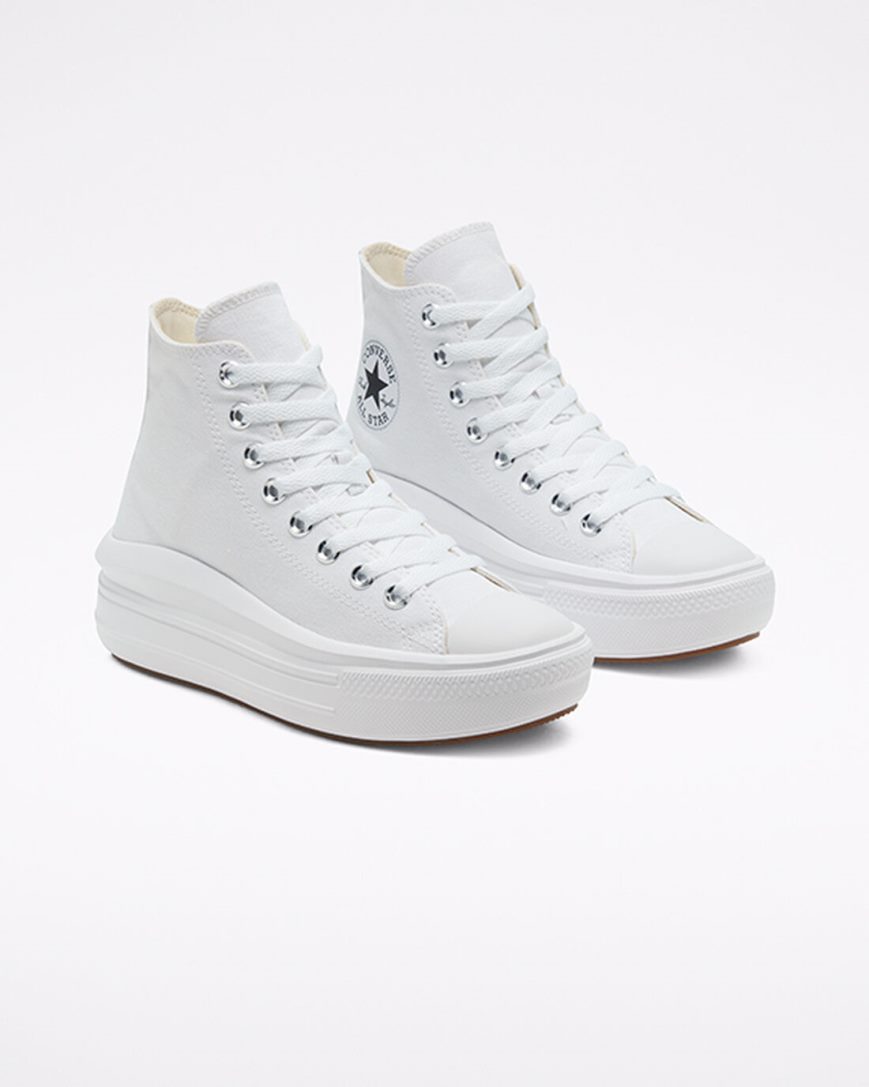 Women's Converse Chuck Taylor All Star Move High Top Platform Shoes White / Beige White / Black | AU 60C3EY